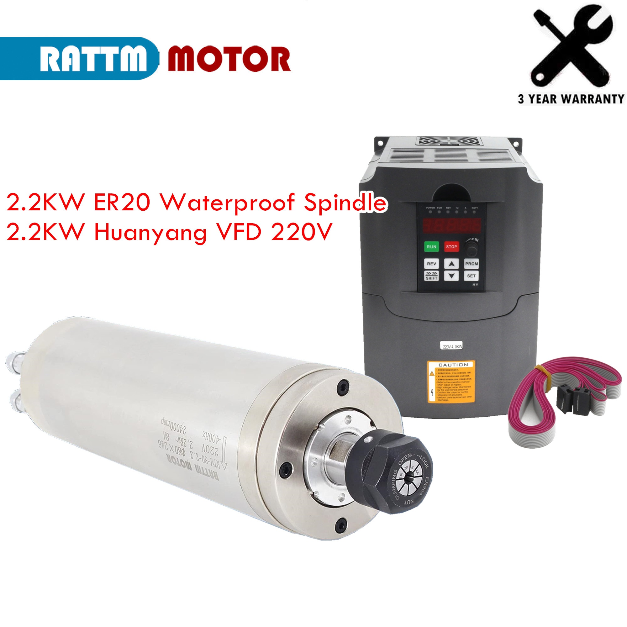 Wodoodporny, chłodzony wodą ze – 2.2Kw Water Cooled Spindle Kit Vfd recenzja i cena